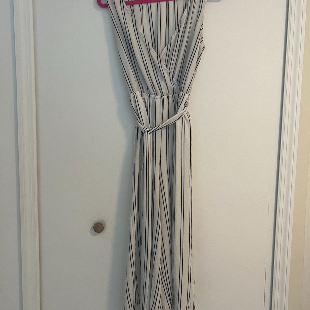 Forever 21 Striped Jumpsuit with waist tie